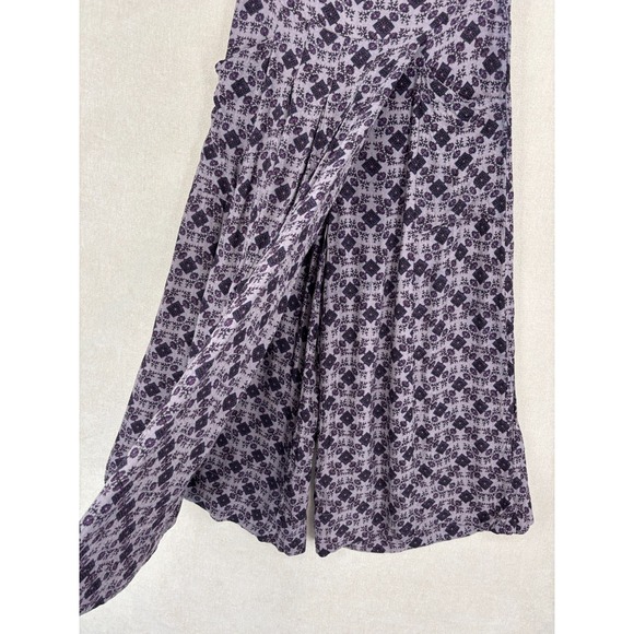 Free People Skorts XS Purple Floral Long Pants with Overlay Pull On Feminine - Picture 2 of 10